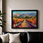 Vineyard Landscape Wall Art Wine Country Framed Canvas Mediterranean Rustic Decor Gift Home Decor