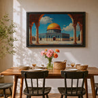 Masjid Al Aqsa Wall Art Arch View Framed Canvas Qubbat Sakhrah Impasto Islamic Decor