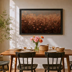 Meadow Flower Wall Art Prairie Bloom Framed Canvas Wildflower Impasto Rustic Home Decor