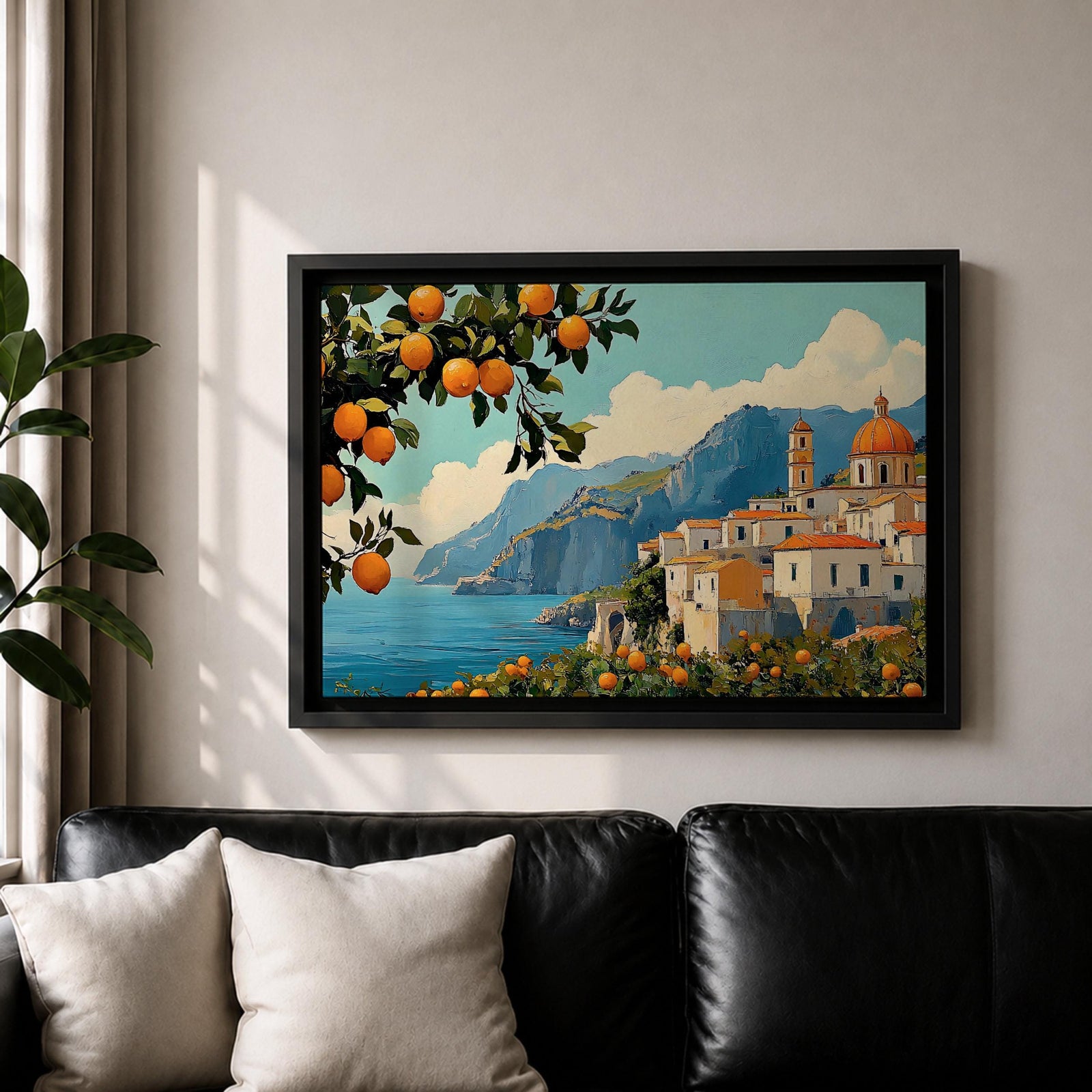 Amalfi Coast Wall Art Amalfi Lemon Framed Canvas Italian Citrus Living Room Decor