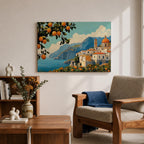 Amalfi Coast Wall Art Amalfi Lemon Framed Canvas Italian Citrus Living Room Decor