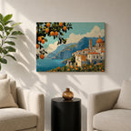 Amalfi Coast Wall Art Amalfi Lemon Framed Canvas Italian Citrus Living Room Decor