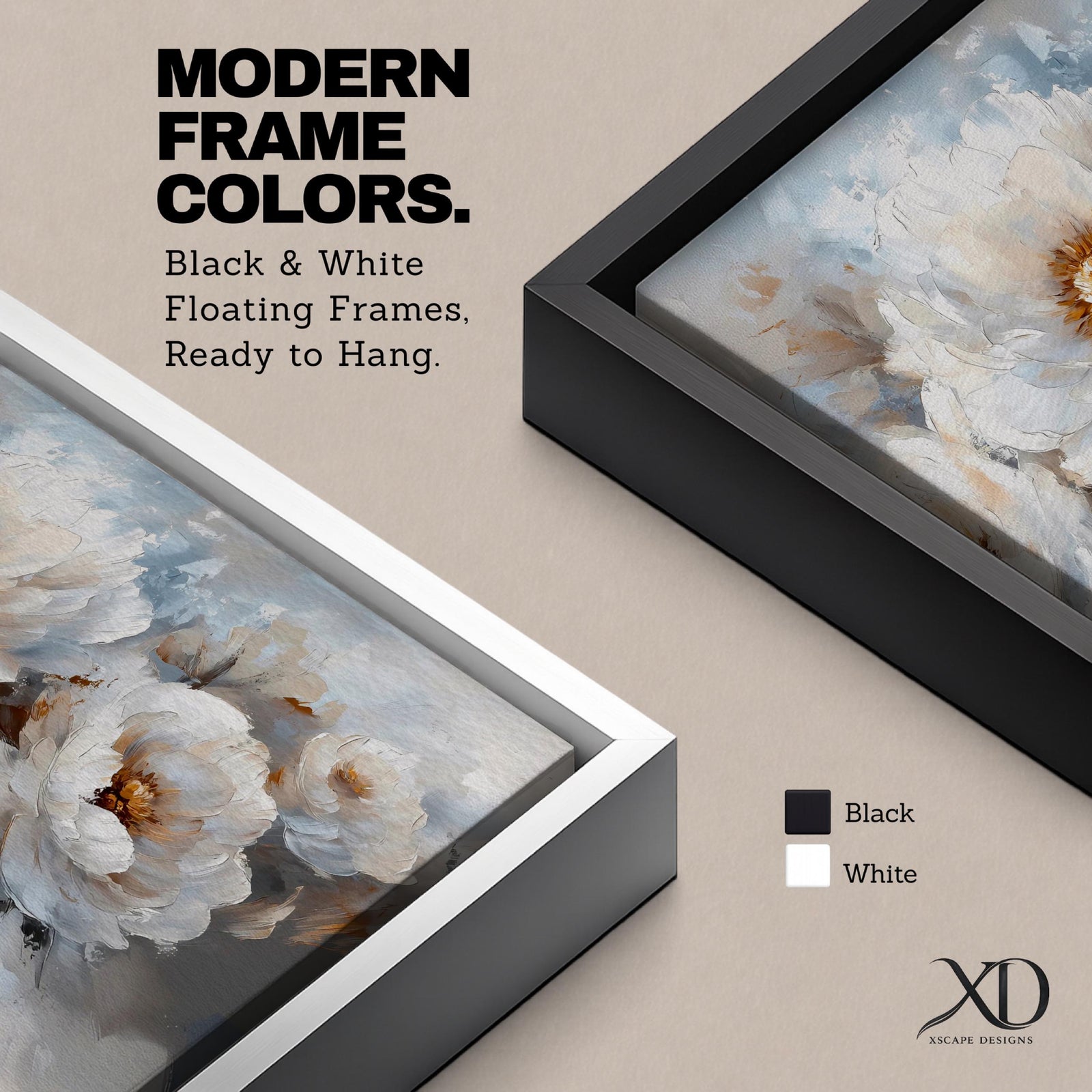White Peony Wall Art Paeonia Framed Canvas Botanical Vintage Cottage Floral Home Decor