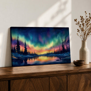 Northern Lights Wall Art Aurora Borealis Framed Canvas Arctic Night Landscape Gift Home Decor