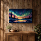 Northern Lights Wall Art Aurora Borealis Framed Canvas Arctic Night Landscape Gift Home Decor
