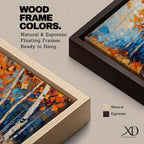 Birch Forest Wall Art Aspen Grove Framed Canvas Autumn Impasto Landscape Rustic Home Decor