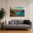 Amalfi Coast Wall Art Sorrento Italy Framed Canvas Mediterranean Coastal Living Room Decor