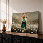Virgin Mary Wall Art Our Lady of Grace Framed Canvas Catholic Prayer Home Decor
