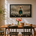 Virgin Mary Wall Art Our Lady of Grace Framed Canvas Catholic Prayer Home Decor