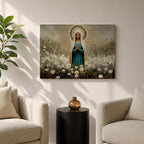 Virgin Mary Wall Art Our Lady of Grace Framed Canvas Catholic Prayer Home Decor