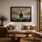 Virgin Mary Wall Art Our Lady of Grace Framed Canvas Catholic Prayer Home Decor