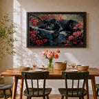 Black Panther Wall Art Melanistic Leopard Framed Canvas Jungle Wildlife Exotic Tropical Home Decor