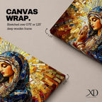 Virgin Mary Wall Art Blessed Mother Framed Canvas Stained Glass Mosaic Catholic Home Decor