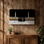 Kaaba Wall Art Night Sky Framed Canvas Masjid Haram Minimalist Mecca Islamic Home Decor