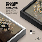 Oxeye Daisy Wall Art Floral Vase Framed Canvas Farmhouse Impasto Botanical Bedroom Home Decor