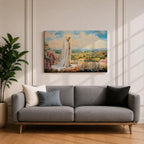 Virgin Mary Apparition Wall Art Our Lady of Fatima Framed Canvas Catholic Prayer Decor