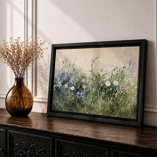 Wildflower Meadow Wall Art Prairie Bloom Framed Canvas Botanical Vintage Cottage Home Decor