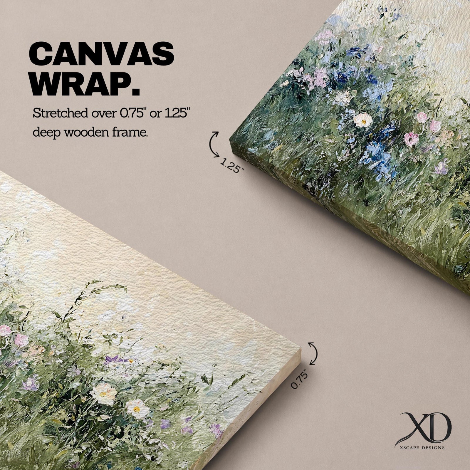 Wildflower Meadow Wall Art Prairie Bloom Framed Canvas Botanical Vintage Cottage Home Decor