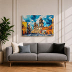 Mexico City Wall Art CDMX Framed Canvas Cityscape Mexican Architecture Watercolor Boho Home Decor