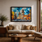 Mexico City Wall Art CDMX Framed Canvas Cityscape Mexican Architecture Watercolor Boho Home Decor