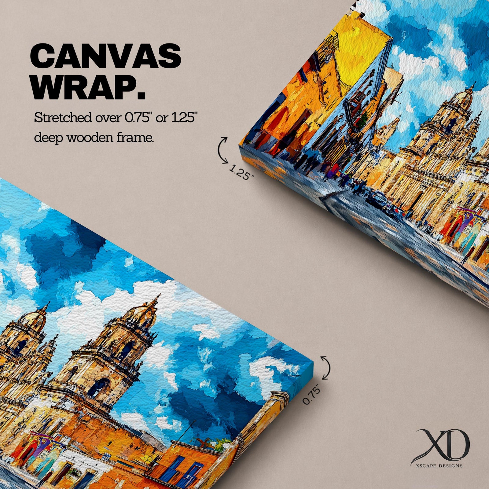 Mexico City Wall Art CDMX Framed Canvas Cityscape Mexican Architecture Watercolor Boho Home Decor