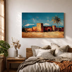 Desert Village Wall Art Kasbah Framed Canvas Moroccan Desert Atlas Rustic Home Decor