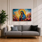 Our Lady of Guadalupe Wall Art La Morenita Framed Canvas Mexican Catholic Home Decor