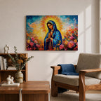 Our Lady of Guadalupe Wall Art La Morenita Framed Canvas Mexican Catholic Home Decor