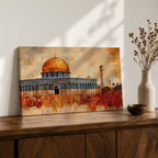 Dome Rock Wall Art Temple Mount Framed Canvas Qubbat Sakhra Mosaic Jerusalem Home Decor