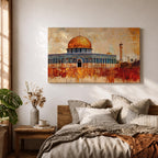 Dome Rock Wall Art Temple Mount Framed Canvas Qubbat Sakhra Mosaic Jerusalem Home Decor