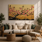 Cherry Blossom Wall Art Sakura Framed Canvas Japanese Botanical Asian Floral Boho Home Decor