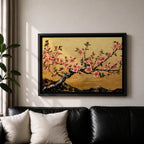 Cherry Blossom Wall Art Sakura Framed Canvas Japanese Botanical Asian Floral Boho Home Decor