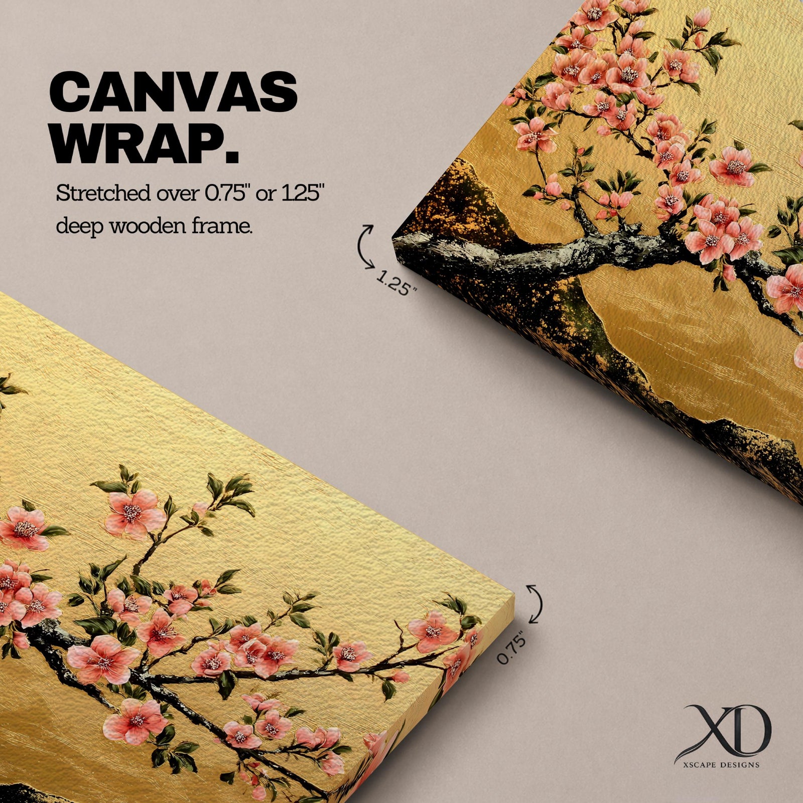 Cherry Blossom Wall Art Sakura Framed Canvas Japanese Botanical Asian Floral Boho Home Decor