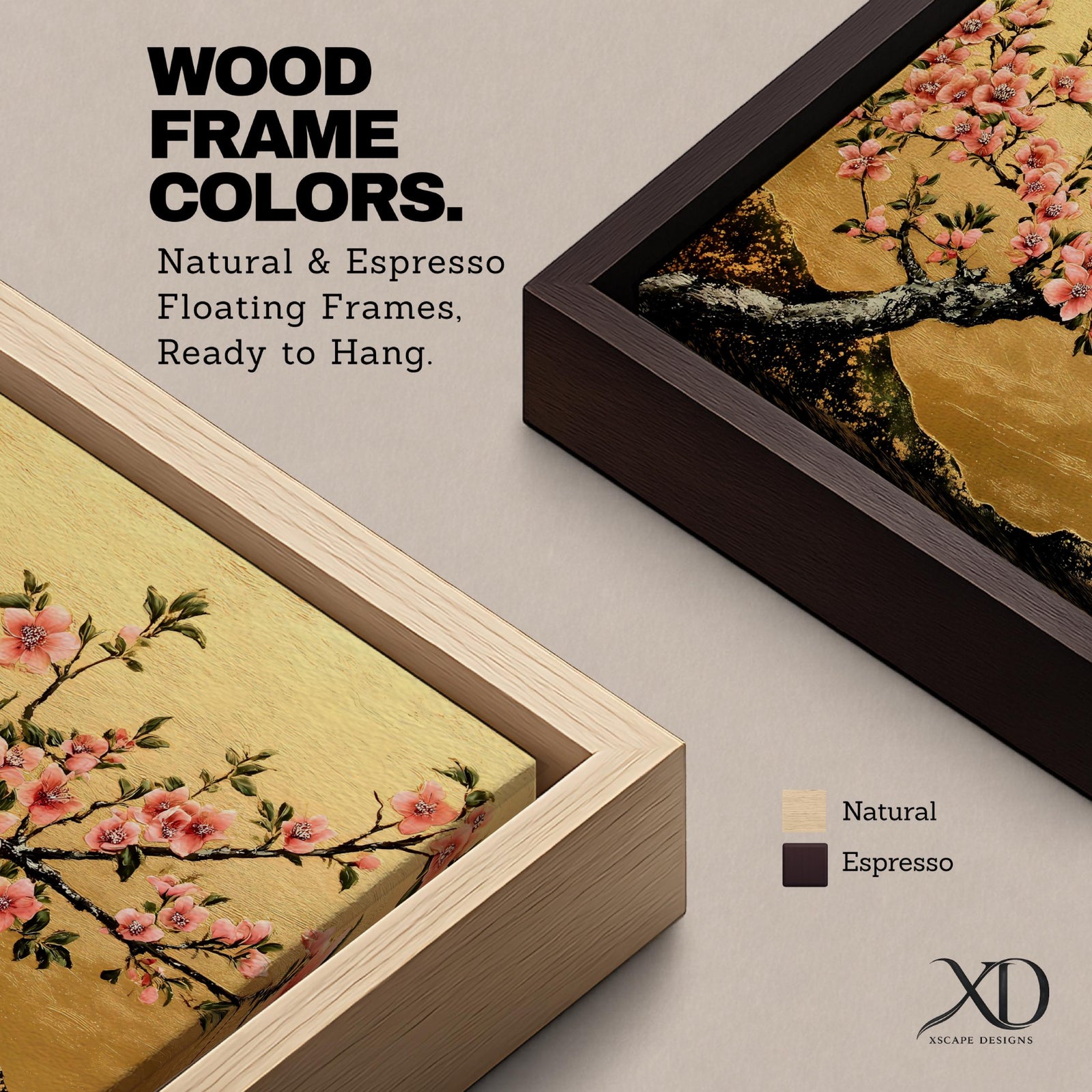 Cherry Blossom Wall Art Sakura Framed Canvas Japanese Botanical Asian Floral Boho Home Decor