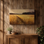 Wheat Field Wall Art Prairie Framed Canvas Panoramic Path Rustic Farmhouse Home Decor