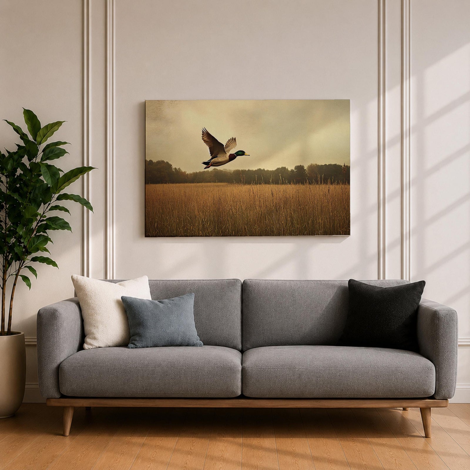 Mallard Duck Wall Art Anas Platyrhynchos Framed Canvas Wildlife Rustic Farmhouse Nature Home Decor