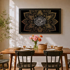 Shahada Wall Art Arabic Calligraphy Framed Canvas Gold Mandala Geometric Muslim Home Decor