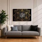 Shahada Wall Art Arabic Calligraphy Framed Canvas Gold Mandala Geometric Muslim Home Decor