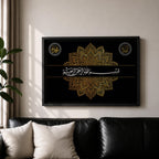 Bismillah Wall Art Allah Muhammad Framed Canvas Islamic Calligraphy Geometric Muslim Home Decor