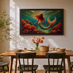 Mermaid Wall Art Sea Maiden Framed Canvas Ocean Fantasy Mythology Boho Home Decor