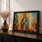 Our Lady of Guadalupe Wall Art Radiant Halo Framed Canvas La Guadalupana Catholic Decor