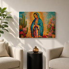 Our Lady of Guadalupe Wall Art Radiant Halo Framed Canvas La Guadalupana Catholic Decor