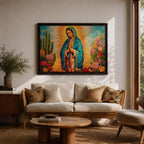 Our Lady of Guadalupe Wall Art Radiant Halo Framed Canvas La Guadalupana Catholic Decor