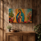 Our Lady of Guadalupe Wall Art Radiant Halo Framed Canvas La Guadalupana Catholic Decor