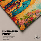 Our Lady of Guadalupe Wall Art Radiant Halo Framed Canvas La Guadalupana Catholic Decor