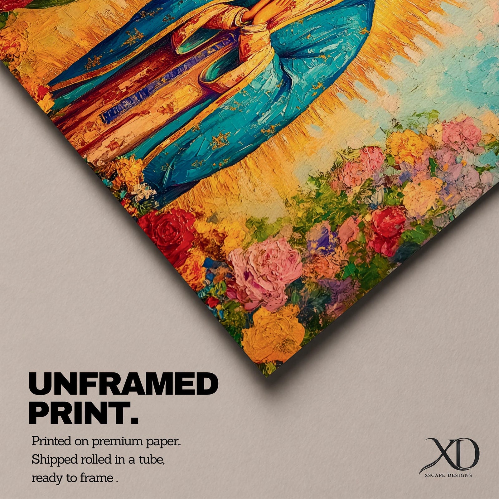 Our Lady of Guadalupe Wall Art Radiant Halo Framed Canvas La Guadalupana Catholic Decor