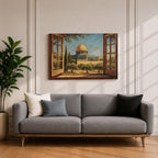 Masjid Al Aqsa Wall Art Palestine Window View Framed Canvas Jerusalem Mosque Islamic Decor