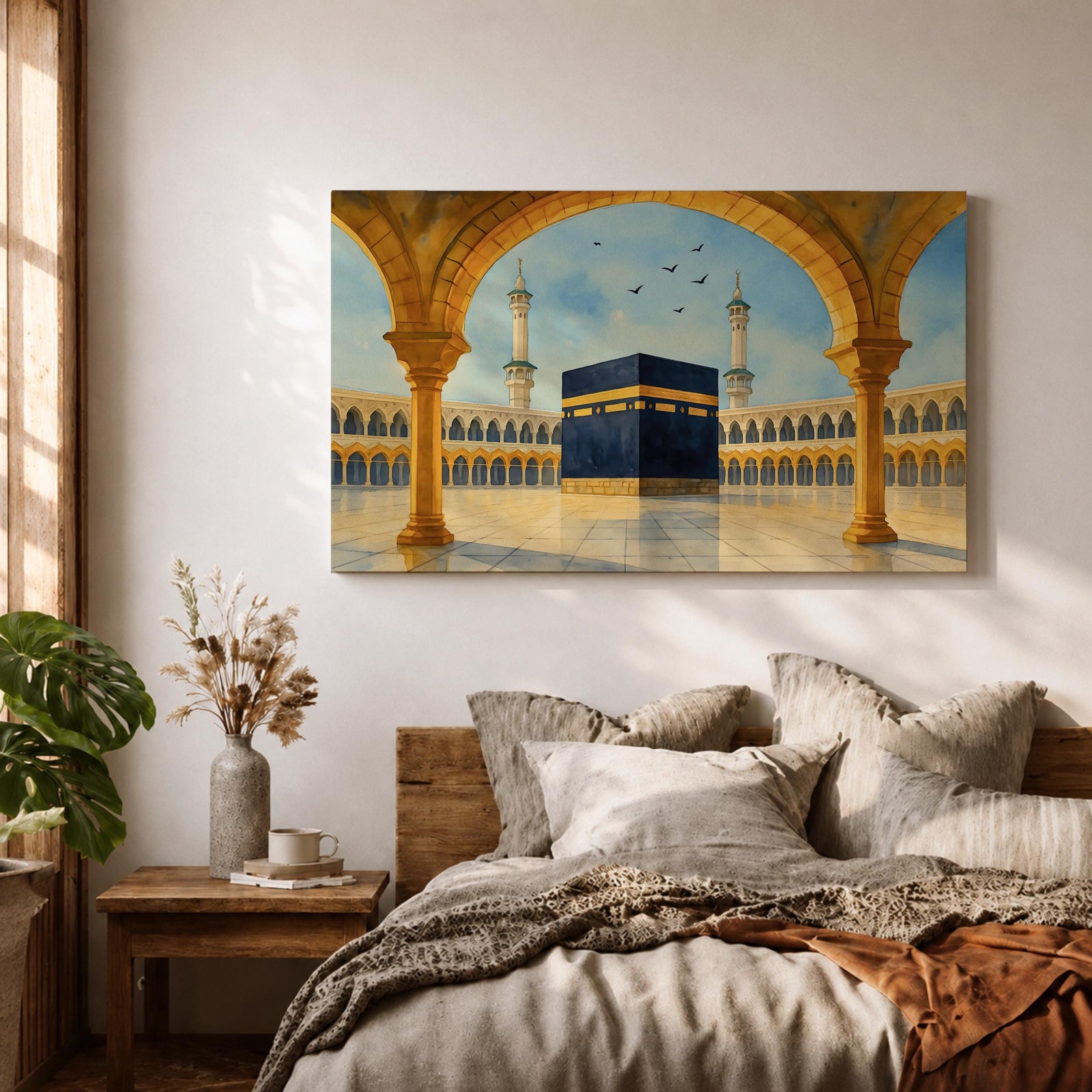 Kaaba Wall Art Arch View Framed Canvas Masjid Al Haram Mecca Hajj Islamic Decor