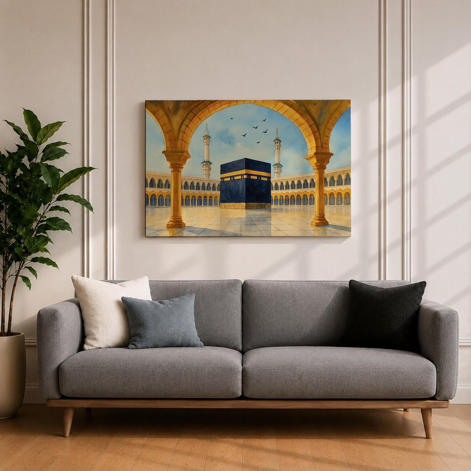 Kaaba Wall Art Arch View Framed Canvas Masjid Al Haram Mecca Hajj Islamic Decor