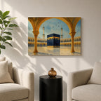 Kaaba Wall Art Arch View Framed Canvas Masjid Al Haram Mecca Hajj Islamic Decor